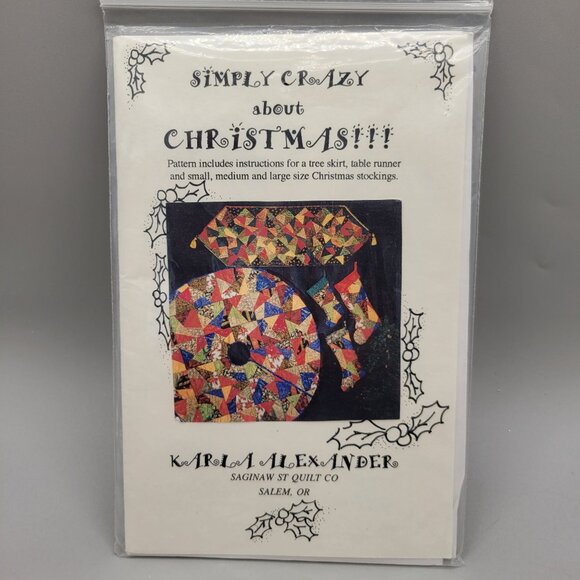 Simply Crazy About Christmas Tree Skirt Stocking Table Runners Pattern - Picture 1 of 3